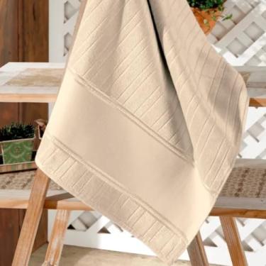 Imagem de Toalha de Lavabo Banheiro Aveludada Toque Macio Felpuda Grossa Dohler (Bege)