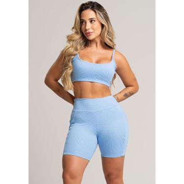 Imagem de Short Feminino Bolsos Cintura Alta Fitness Academia Jacquard Mvb Modas-Feminino