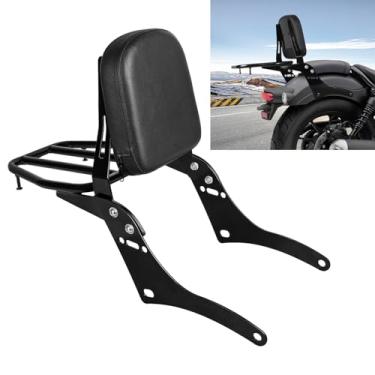 Imagem de DSISIMO Encosto de passageiro de motocicleta Sissy Bar com almofada de descanso traseiro e bagageiro compatível com Honda Rebel 300 500 CMX300 CMX500 2017-Up