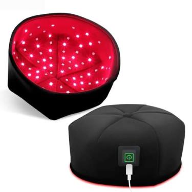 Imagem de 120 LEDs Diodos Laser Luz Boné Capacete Vermelho Infravermelho Cabelo Calvície Calvicie Regeneração Capilar Sistema de crescimento de Dispositivo grau médico tratamento queda de Tratamento para perda de para homens e mulheres mais cheio