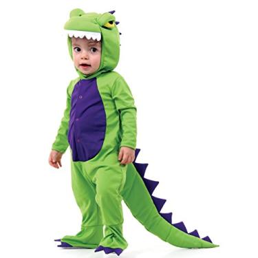 Imagem de Fantasia Dinossauro Bebe 911654-p Sulamericana Fantasias Verde/roxo P 1 Ano