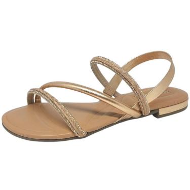 Imagem de Sandália Feminina Tiras Strass Fácil Calce Casual Beira Rio