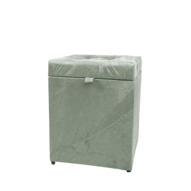 Imagem de Puff Baú Quadrado 1 Lugar 36X36 Cm Cinza Claro