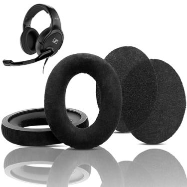 Imagem de DowiTech Almofadas De Substituição Para Fones Ouvido Sennheiser Hzp 41 Pc 363D 26 360 G4Me One 373D Game, Capa Em Tecido Confortável E Espuma Memória