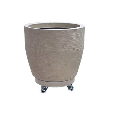Imagem de Vaso Cone 50 Litros Rotomoldado 40x50 Com Rodizio Para Decoração Ambiente Interno e Externo Jardim (Cinza)