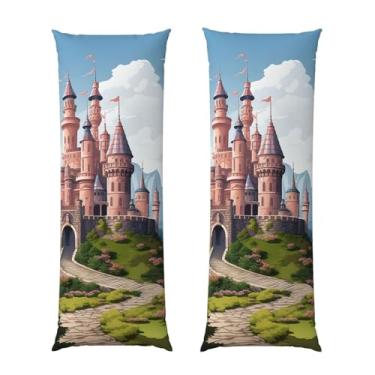 Imagem de Capa de travesseiro corporal com zíper oculto, fronha longa de microfibra macia e respirável para travesseiro corporal, capas de travesseiro de castelo de conto de fadas para dormir presente de cama