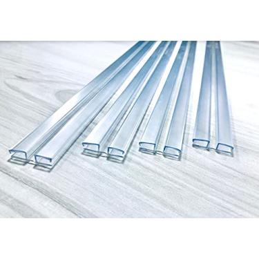 Imagem de DistinctAndUnique Dobradiça de vida estilo piano de PVC transparente para 3/16" (4,5 mm) ou 1/8" (3 mm) Material: Sem parafusos ou cola - DIY para acrílico, vidro e mais (30,48 cm, pacote com 4)