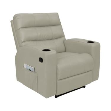 Imagem de Poltrona do Papai Florença Giro e Balanço Reclinável Couríssimo Império (CINZA 868)