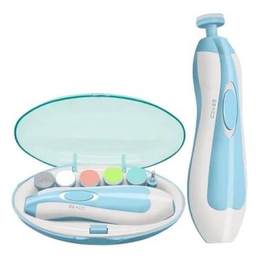 Imagem de Lixa de Unha Elétrico Aparador Cortador Para Bebê Infantil Com Estojo (AZUL)