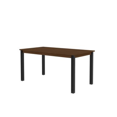 Imagem de Mesa Retangular 160x78cm Tampo em Mdf Monaco Preto / Freijó