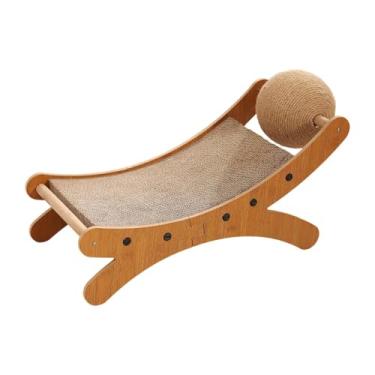 Imagem de ShengQuanHao Cama Arranhadora para Gatos Domésticos, Estábulo, Móveis, Cama para Animais de Estimação, Gatos, Mini Cadeira de Praia com Bola Arranhadora para Gatin, Papel Ondulado