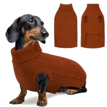Imagem de SUNFURA Suéter de cachorro XS, suéter de cachorro para cães pequenos, meninas, meninos, suéter de Natal para cães, gola rolê, moletom de malha de ação de graças, roupas quentes de chihuahua para