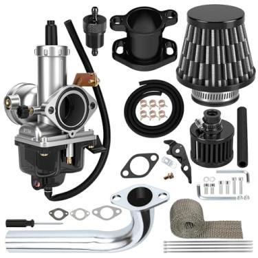 Imagem de CILOYU PZ30 Carburador de 30 mm com cabeçote de escapamento estágio 1 kit de substituição para motor Predator 420cc 301cc GX390 GX340 GX270 GX240 389cc 13HP 11HP motor mini bicicleta vai kart carrinho