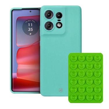 Imagem de Capa Silicone p/ Moto Edge 50 Pro +  Ventosa Verde - Gshield