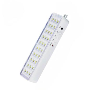 Imagem de Lâmpada de emergência 30 ou 60 Leds Recarregável Luz branca fria (30 LEDS-3 Luminárias)