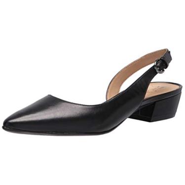Imagem de Naturalizer Sapato feminino Banks Slingback bico fino salto baixo, Couro preto, 40