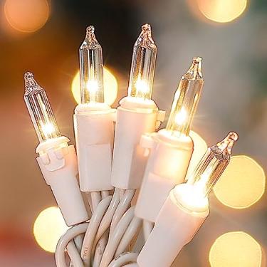 Imagem de HEYFUNi Conjunto de luzes de Natal transparentes, 50 unidades, lâmpada incandescente, mini cordão de luzes para árvore de Natal, guirlanda, festa, remoção de ervas daninhas, decorações internas e