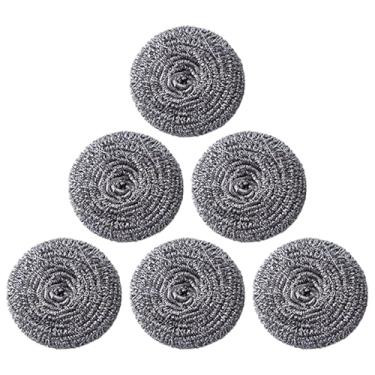 Imagem de Palha De Aço Para Limpeza | De Panelas De Cozinha - 6 Peças Reutilizáveis para Panela Fogão Pia Casa Restaurante Acampamento Churrasco Banheiro