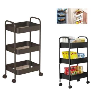 Imagem de Carrinho Organizador Multiuso de 3 Andares com Rodinhas 360° – Suporta até 30Kg - Utilitário Prático e Funcional, Versátil para Qualquer Ambiente para Casa, Cozinha, Banheiro, Lavanderia e Escritório
