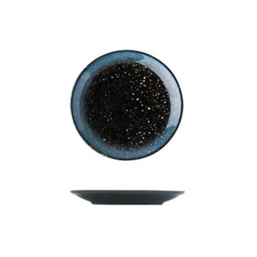 Imagem de Prato redondo de cerâmica de 30 cm simplicidade doméstica japonesa - 6 pratos rasos [simples]