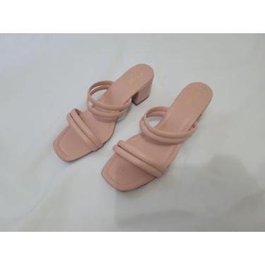 Imagem de Tamanco Feminino Sandália Saltinho Médio Confortável - Rozes Shoes, Ro
