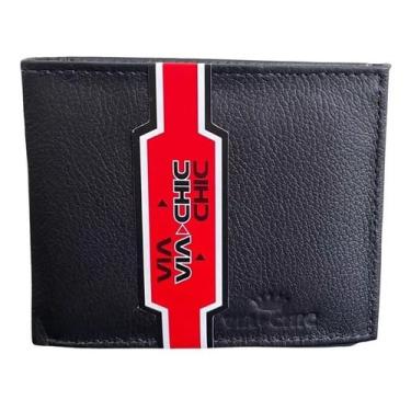 Imagem de Carteira Masculina Couro Original  Porta Cartão Documentos - VIA CHIQU