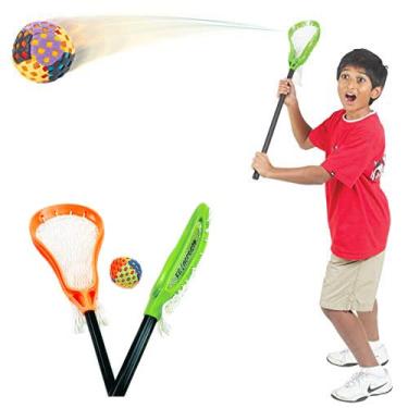Imagem de Saturnian I Fun Gripper 78,7 cm, pacote com 2 unidades, conjunto de jogos de lacrosse com bola de feijão de 2,5 a 6,3 cm, para iniciantes, uso interno/externo, brinquedo de piscina para crianças e