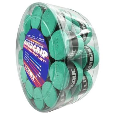 Imagem de LENGAUC Tacky Overgrips, tênis/badminton/pickleball/paddle pacote com 30 joias cores azuis, aderência antiderrapante e absorvente, fita de aderência confortável (pacote com 30 joias de 0,1 cm cores