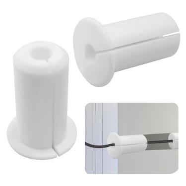 Imagem de Zorveiio 2 argolas de cabo de parede Starlink de 0,9 cm, bucha de silicone industrial para cabos Ethernet - compatível com kit de montagem Starlink Dishy e móveis domésticos (branco)
