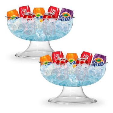 Imagem de Fruteira Balde de Gelo Taça Gigante 10L Bala Doces Sobremesa Acrílico 