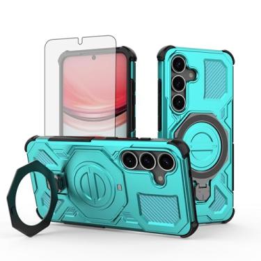 Imagem de Asuwish Capa de celular para Samsung Galaxy S25 5G com película protetora de tela de vidro temperado e suporte magnético com suporte de suporte acessórios de celular rígido S 25 25S 25 25S SM-S931U
