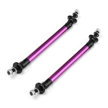 Imagem de EOHMAK Divisor de lábio de para-choque dianteiro para carro, 2 peças, barras de suporte de haste de proteção, ajustáveis, compatíveis com a maioria dos veículos (roxo, 100 mm/3,93")