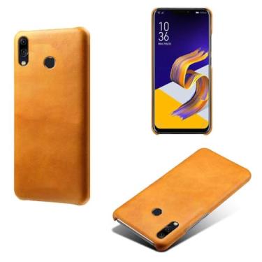 Imagem de Capa para Asus Zenfone 5 ZE620KL,Proteção contra quedas,Casca de volta de cor sólida simples,Design de couro de imitação de plástico-Orange