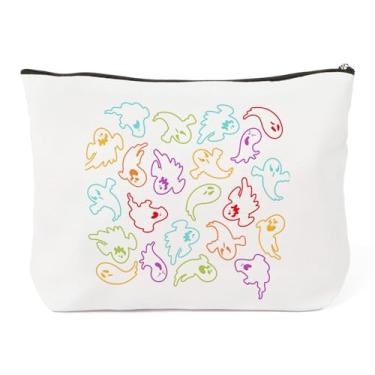 Imagem de LSVGSAK Bolsa de maquiagem para presentes de fantasma de Halloween, Natal, Dia das Bruxas