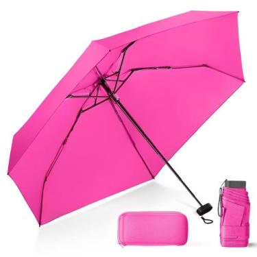 Imagem de Guarda-chuva de viagem LEAGERA Compact Mini Lightweight Rose Red