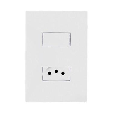 Imagem de Kit 2 Interruptor 1 Tecla Simples e Tomada Bco 10A - I9 - ILUMI