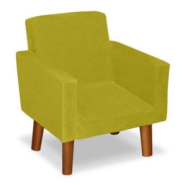 Imagem de Mini Poltrona Decorativa Infantil Nina Suede Amarelo LM Decor - Sonho 