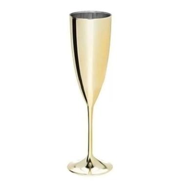 Imagem de Taça de Champanhe Dourada Metalizada 170ml Neoplas