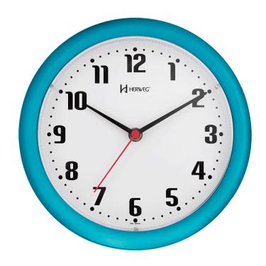 Imagem de Relógio de Parede 22 cm Azul Turquesa Herweg