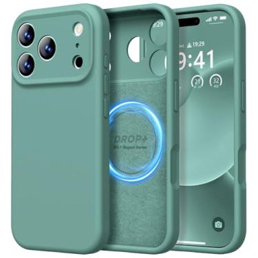 Imagem de LOVE 3000 Capa projetada para iPhone 17 Pro Max, silicone premium [compatível com Magsafe] [forro de microfibra macio antiarranhões] Capa protetora à prova de choque para homens e mulheres de 6,9