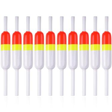 Imagem de SILANON Boias de pesca deslizantes e boias de balsa de madeira boias de mola para peixe-gato truta, panfish, walleyes, boias de pesca, 10 peças