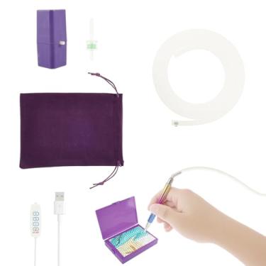 Imagem de DJAPWPX Caneta elétrica de pintura de strass, 3 velocidades, ajustável, a vácuo, strass, arte, kit alimentada por USB, multiuso para adultos, faça você mesmo (roxa)