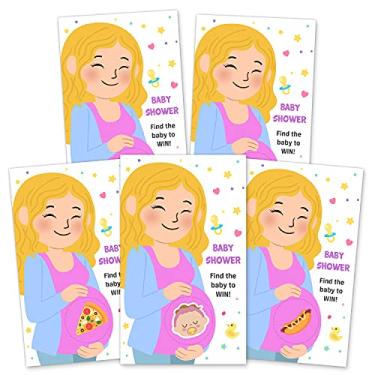 Imagem de Baby Shower Games Cards - Find The Baby Girl To Win - Baby Shower Lottery Tickets Games Door Prizes Scratch off Cards Games Baby Shower Party Favor - 40 Cards