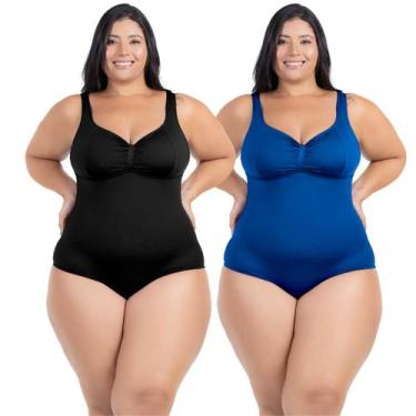 Imagem de Kit Maiô Plus Size Natação Hidroginástica Alta Sustentação - HYPE MODA