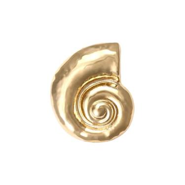 Imagem de Broches grandes banhados a ouro concha concha de caracol para mulheres bonito metal praia litoral oceano broche vintage para mulheres terno, chapéu, sapatos, cachecol de flor, banquete, joias, broche