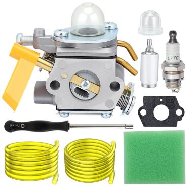 Imagem de Carburador de 26cc com filtro de combustível de ar válvula de verificação para Homelite Ryobi Poulan Craftsman 30cc 26cc Soprador de aparador ZAMA C1U-H60 Carb Reposição 308054013 308054012 308054004 308054008