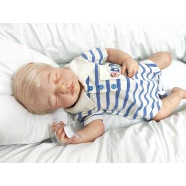 Imagem de Bebê Reborn, Menino, Realista, Perfeito, Enxoval completo 12 itens, 50
