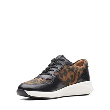 Imagem de Pantofi Clarks Un Rio Sprint pentru femei, piele intoarsa cu imprimeu leopard/Lthr Combi, marimea 6.5