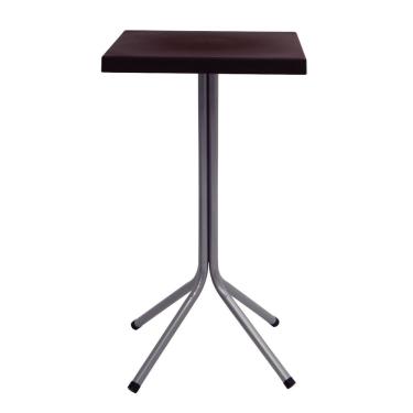 Imagem de Mesa Quadrada Tramontina Sigma Alta 59x106 Cm Marrom Polipropileno E Base Em Aço Carbono