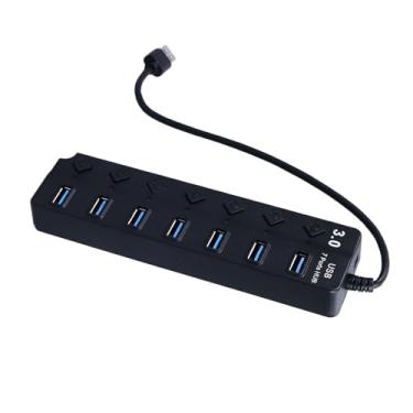 Imagem de aqxreight 7 Port USB C Hub Com Interruptores Individuais para Laptop PC e Dispositivos Móveis Splitter de Hub de Dados Compactos e Confiáveis